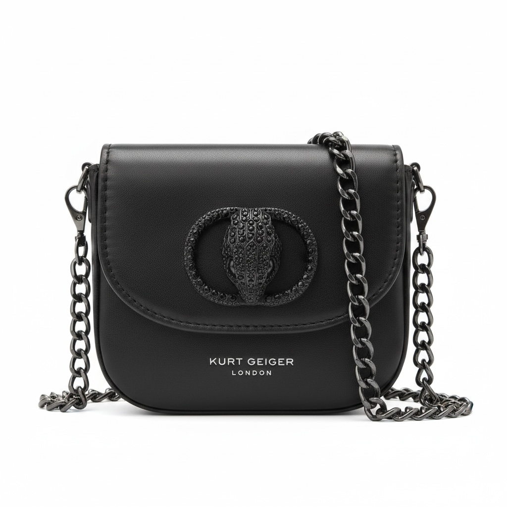 Kurt Geiger London Mini Crossbody – Black Eagle Head Chain Bag 🖤✨