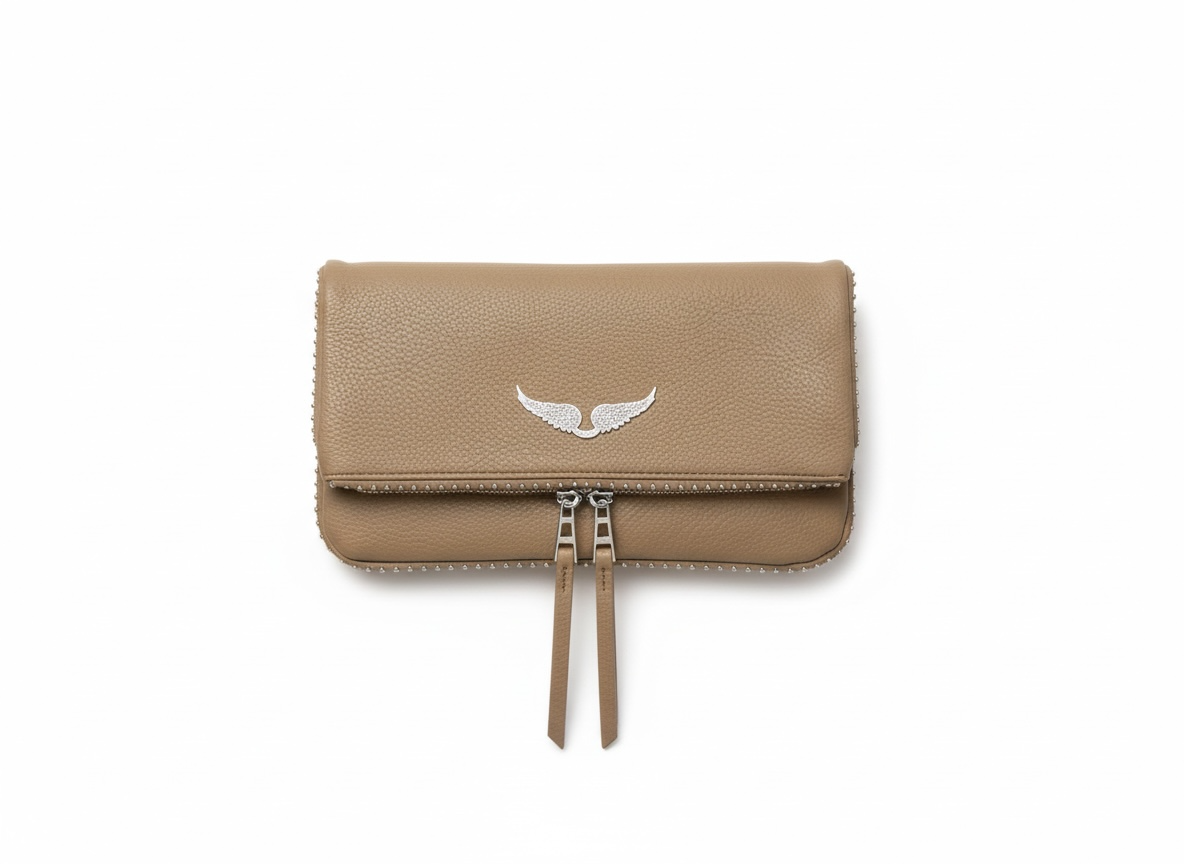 Zadig & Voltaire Beige Leather Clutch 🤍✨ | Minimal Chic Essential