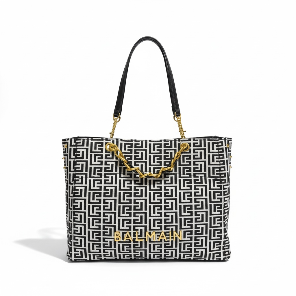 Balmain Monogram Tote Set 🖤🤍✨ | Designer Handbag & Wallet