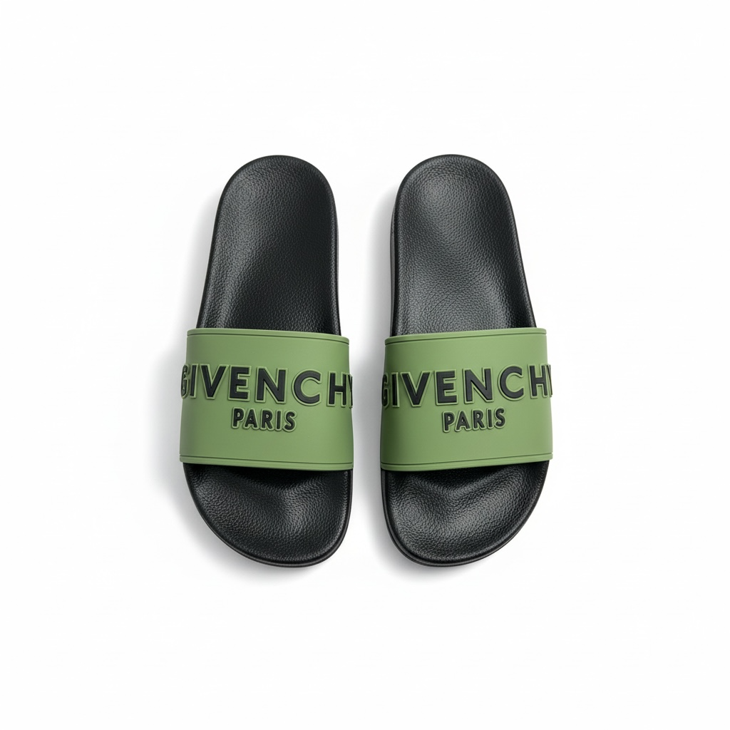 Givenchy Paris Logo Slides – Olive & Black Edition 🫒🖤