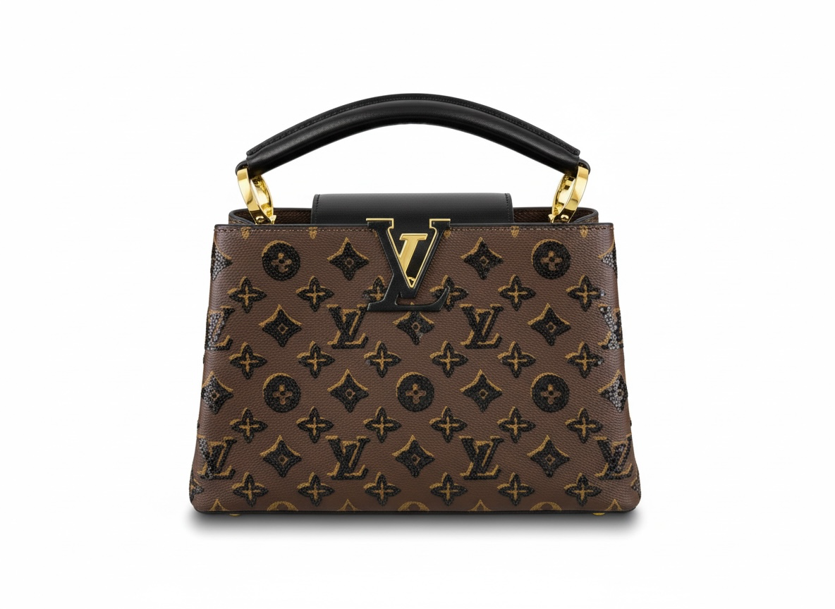 Louis Vuitton Capucines Monogram Bag – Classic Brown & Black 🤎🖤✨