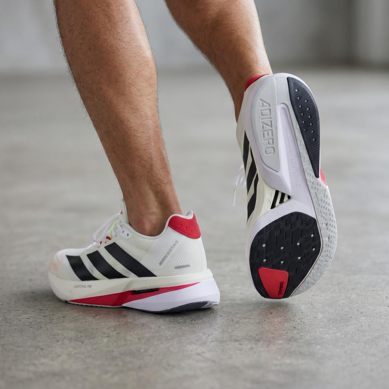 👟 Adidas Adizero Boston 12 – White / Black / Red
