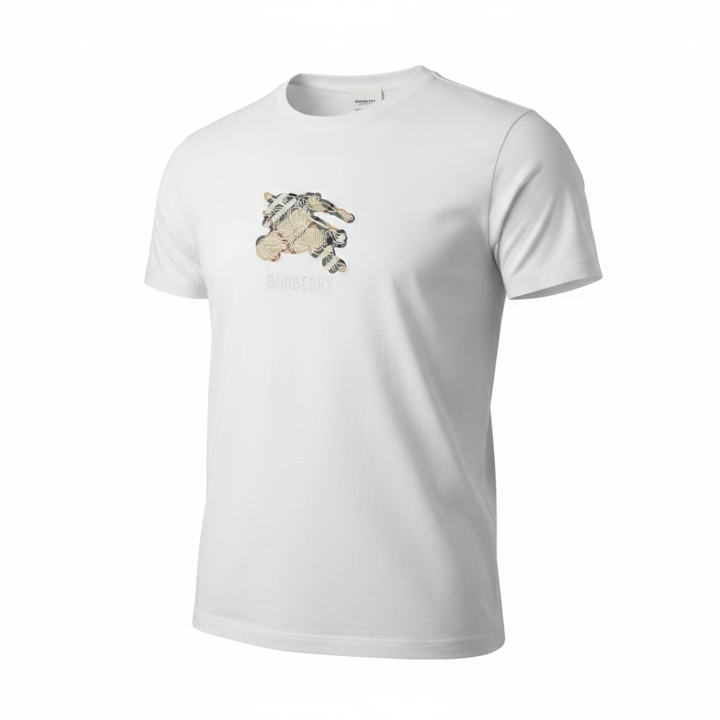 Burberry White Graphic T-Shirt 🤍✨ Signature Icon Edition
