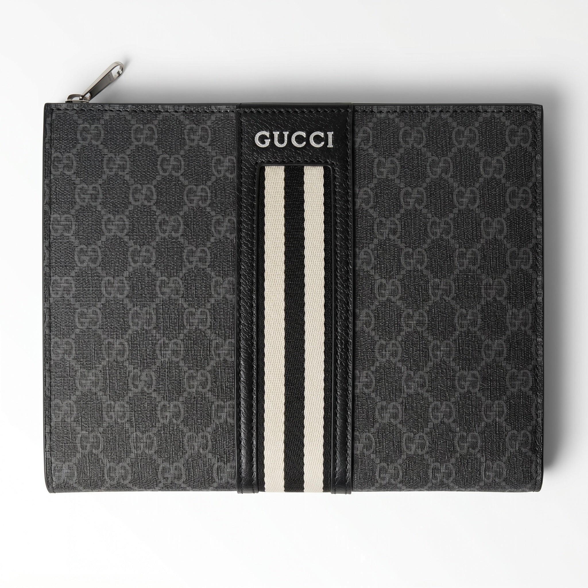 Gucci Black GG Monogram Striped Clutch 🖤🤍✨💼🔥