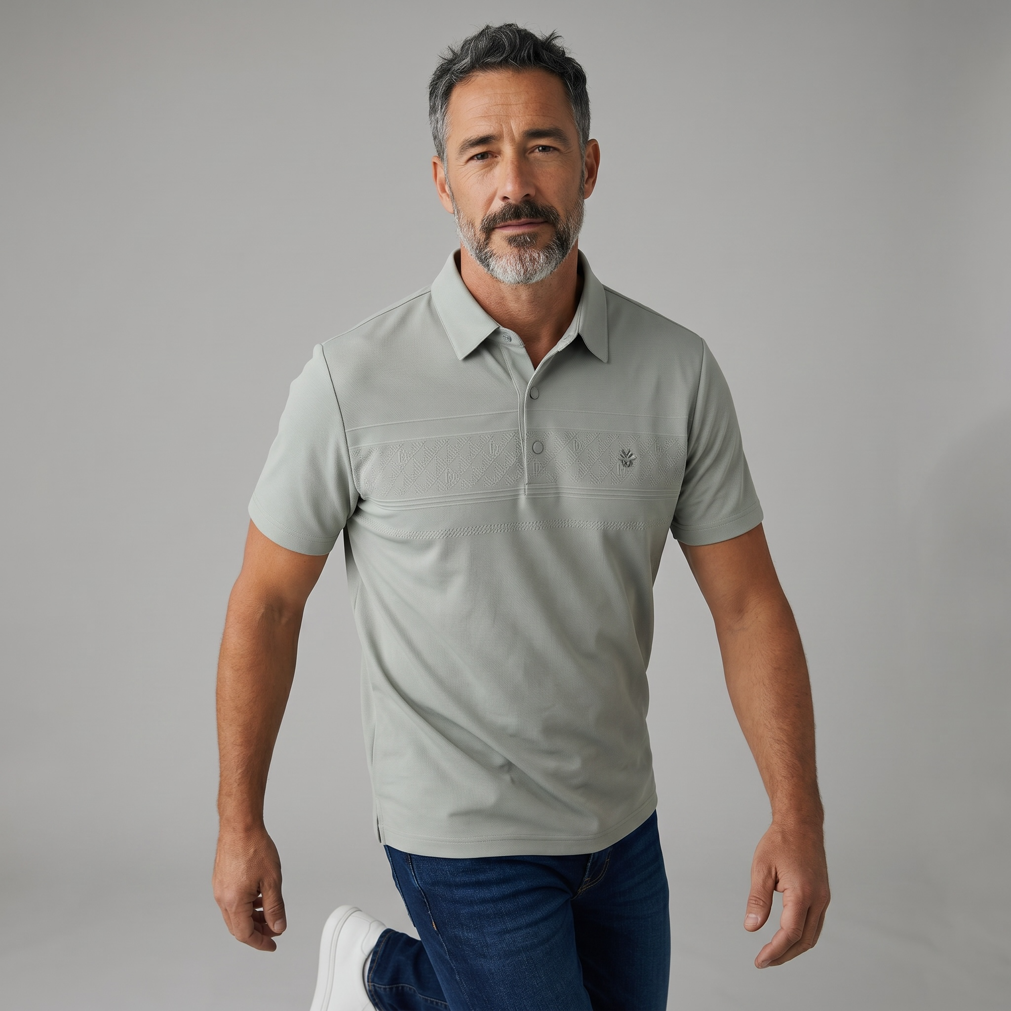 🤍🌿 Dior-Inspired Sage Green Luxury Polo Shirt – Elegant Smart Casual Essential 👔✨
