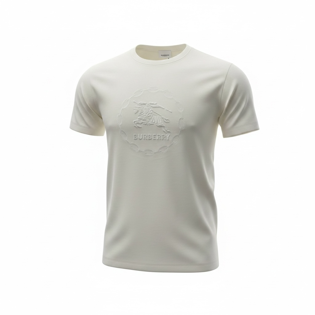 Burberry Beige Embossed Logo T-Shirt 🤎✨ Quiet Luxury Edition