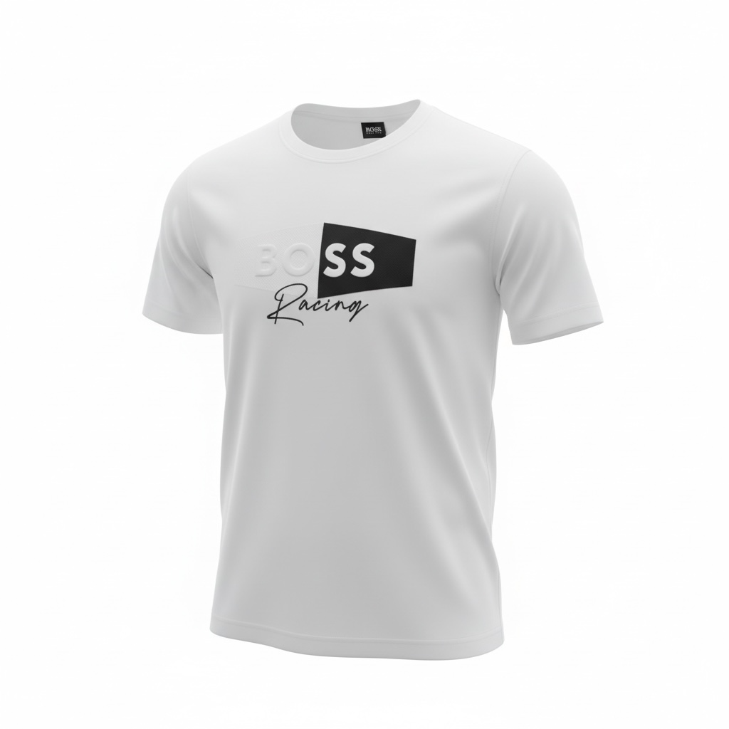 BOSS Racing White Logo T-Shirt 🤍🏁 Modern Sport Luxe
