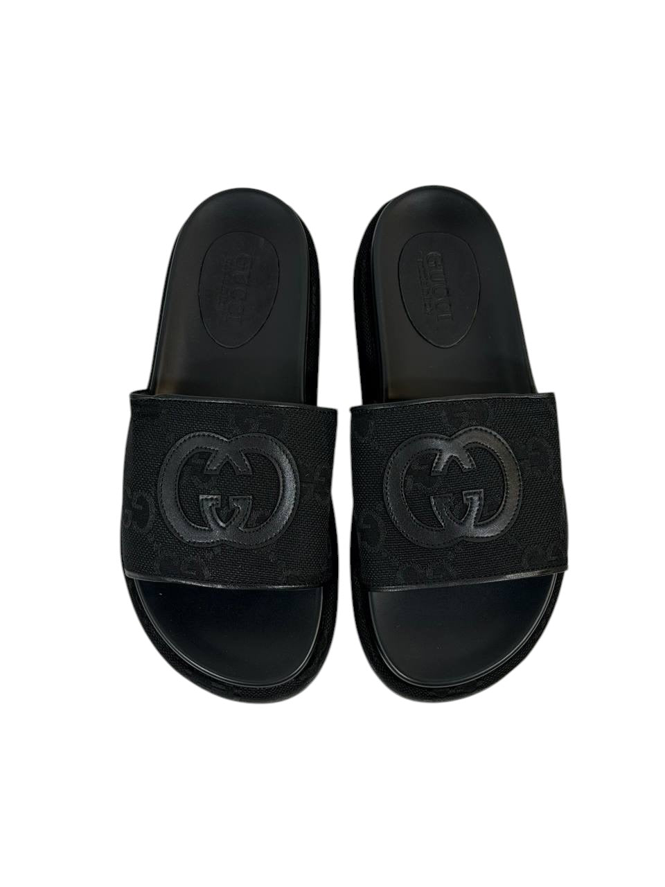 GUCCI Slides – Black Monogram GG Edition 🖤✨