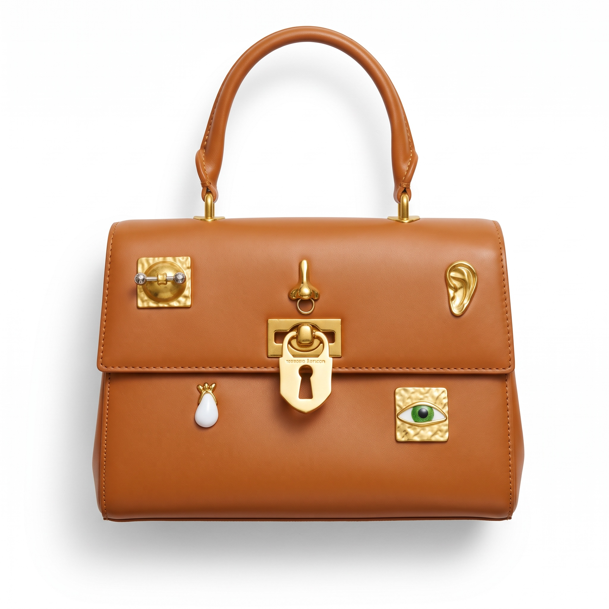 Schiaparelli Top-Handle Bag – Tan Gold Hardware 👜✨ large