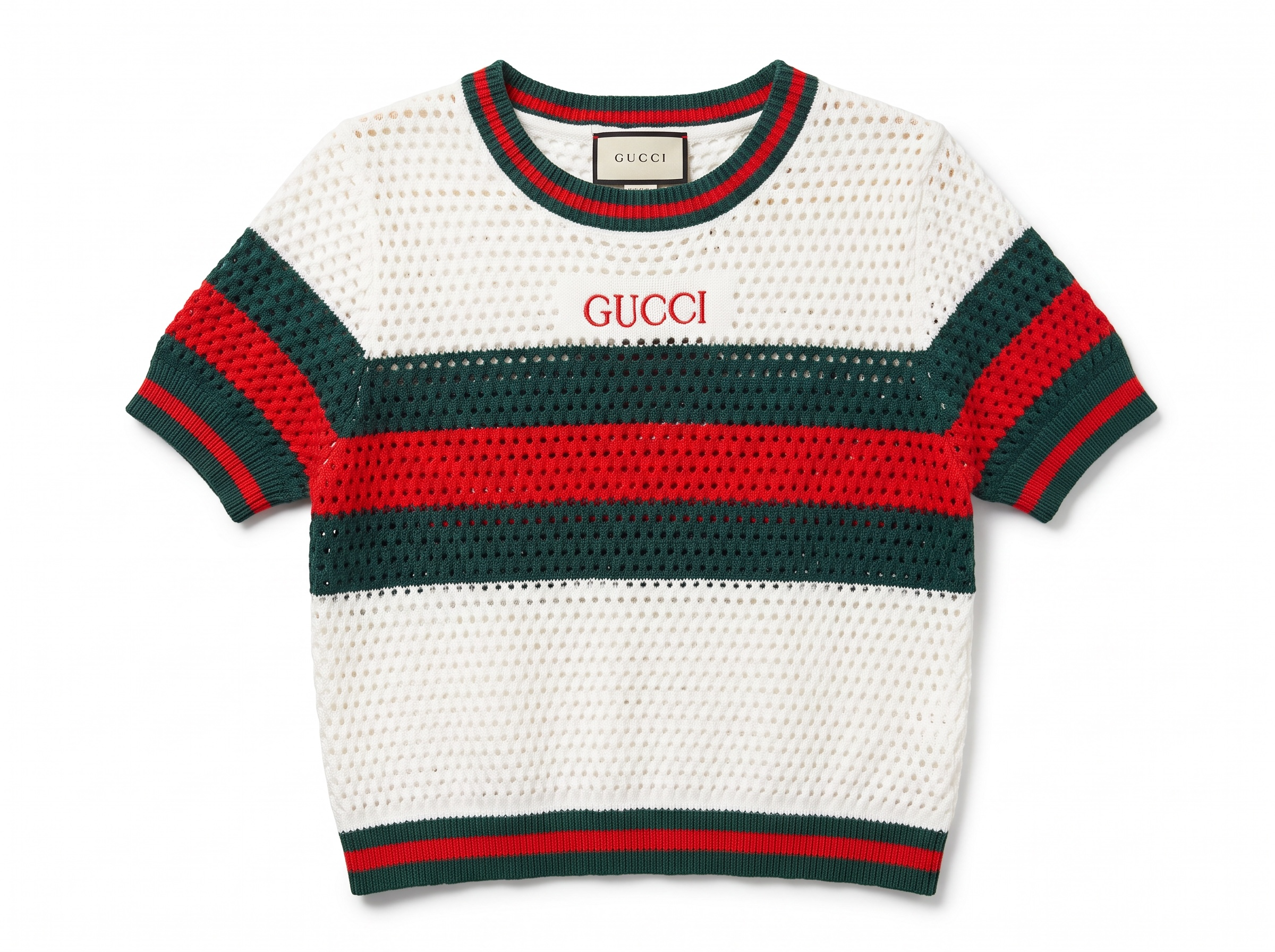 ๐คโค๏ธ๐ Gucci Web Stripe Open Knit Top | One Size