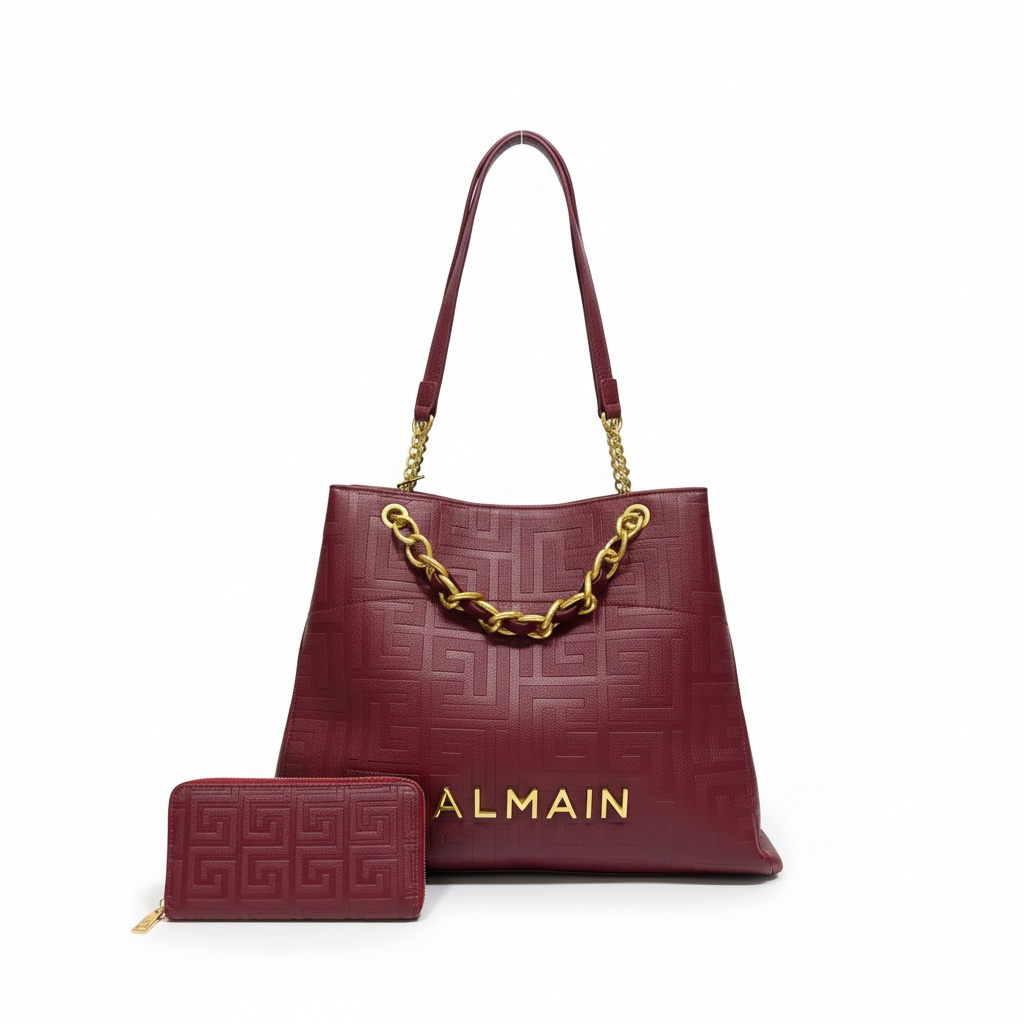 Balmain Monogram Shoulder Bag ❤️✨ | Luxury Designer Handbag (bag +wallet)