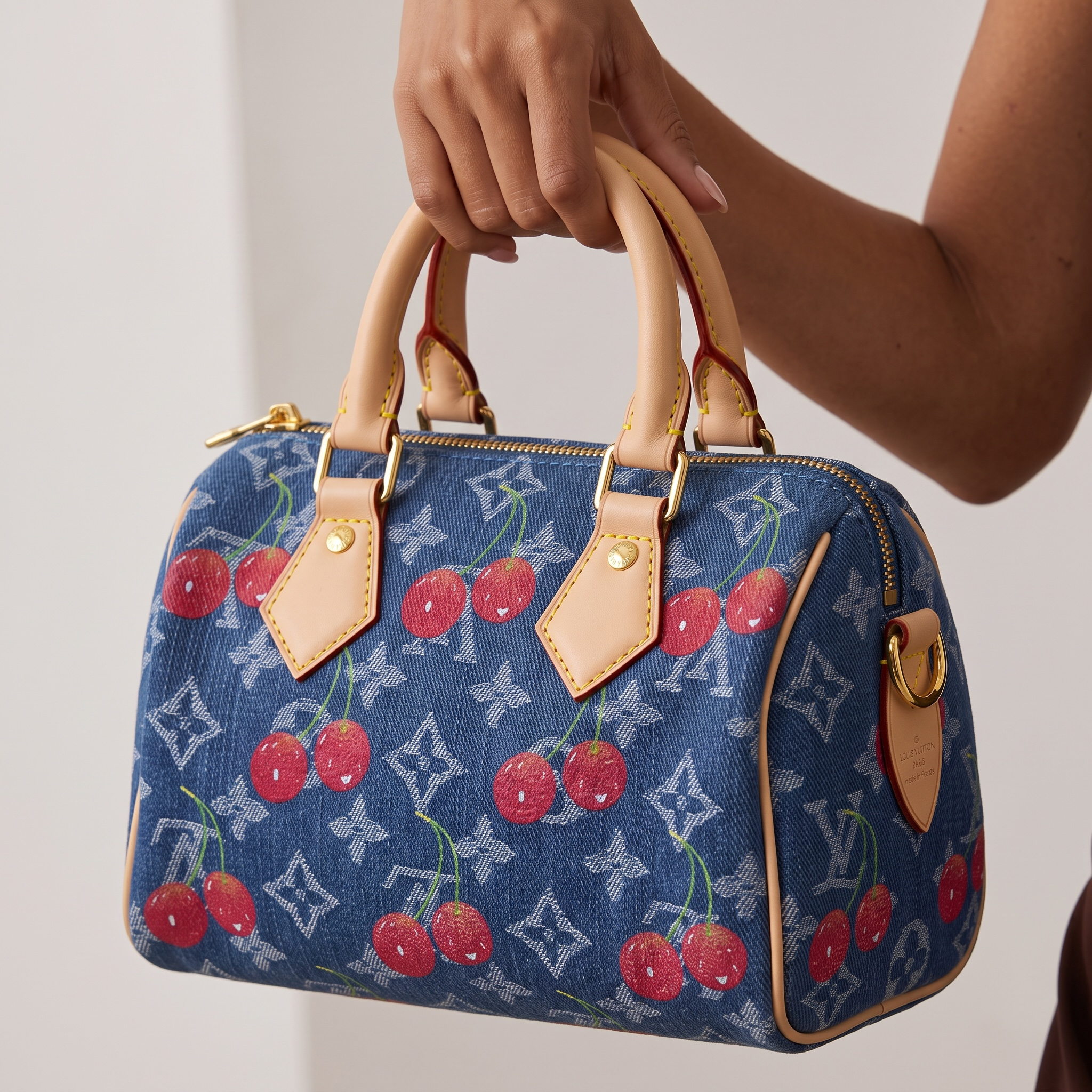 Louis Vuitton Denim Cherry Bag – Blue 🍒👜