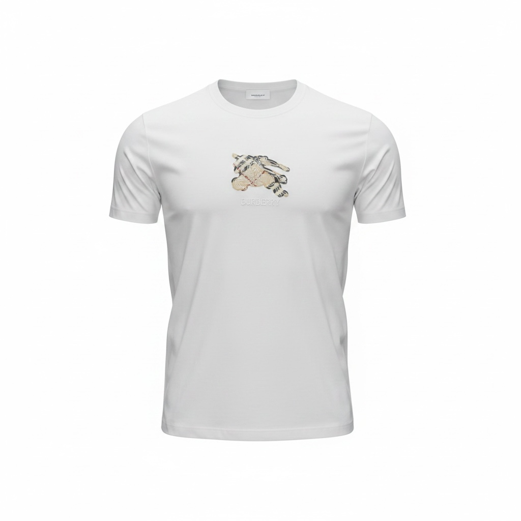 Burberry White Graphic T-Shirt 🤍✨ Signature Icon Edition