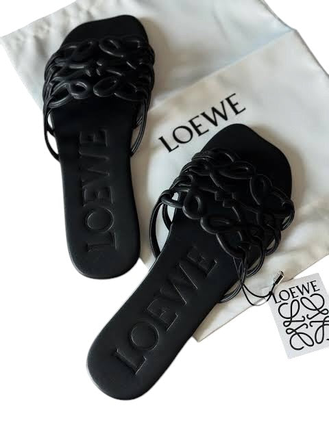 LOEWE Anagram Slide Sandals 🖤✨ | Minimal Luxury Comfort