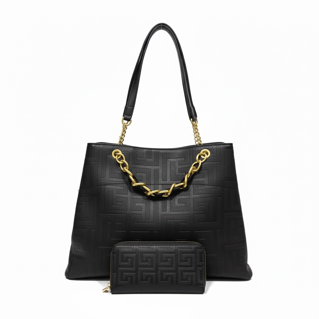 Balmain Monogram Shoulder Bag 🖤✨ | Luxury Designer Handbag (bag +wallet)