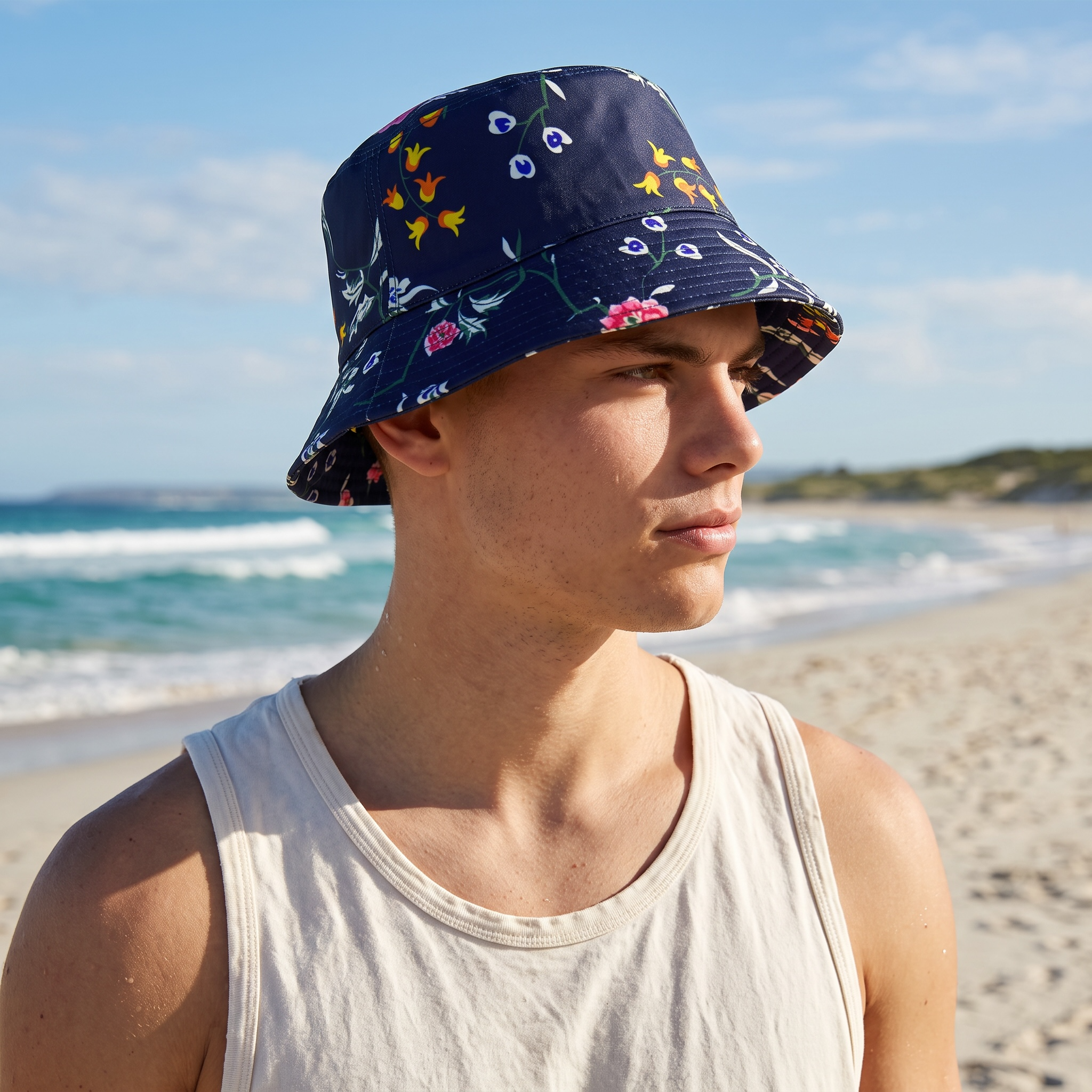 Dior Floral Reversible Bucket Hat – Navy
