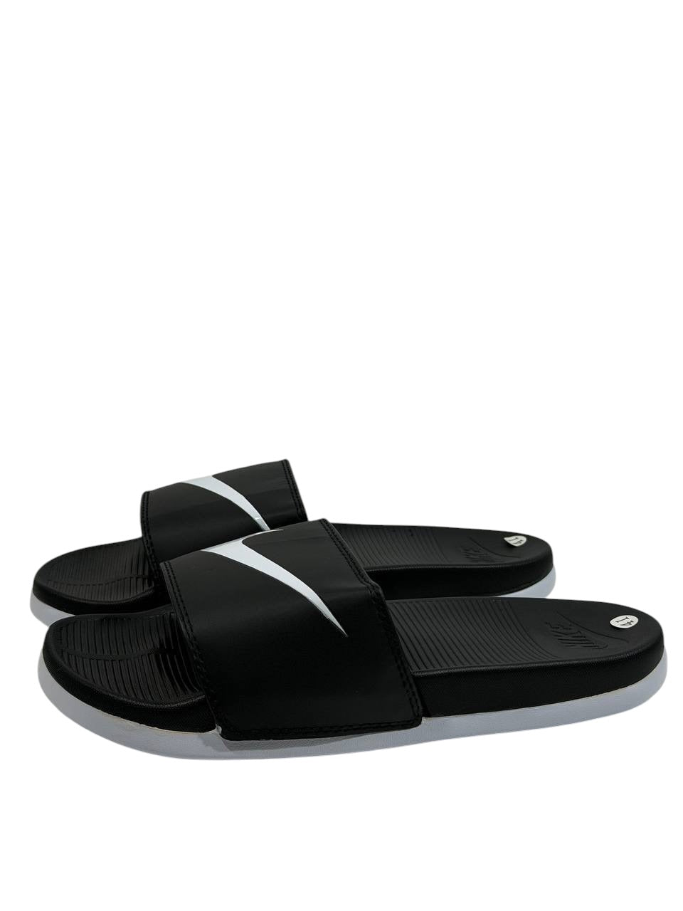 NIKE Slides โ Black & White Swoosh Edition ๐ค๐ค