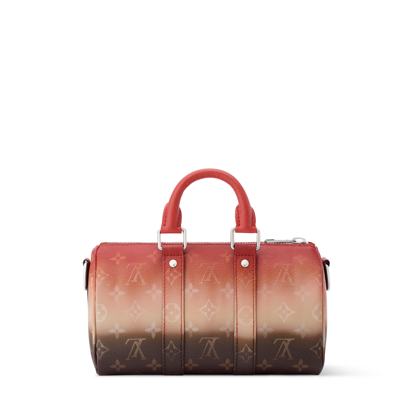 Louis Vuitton barrel top-handle bag with red to brown ombre monogram