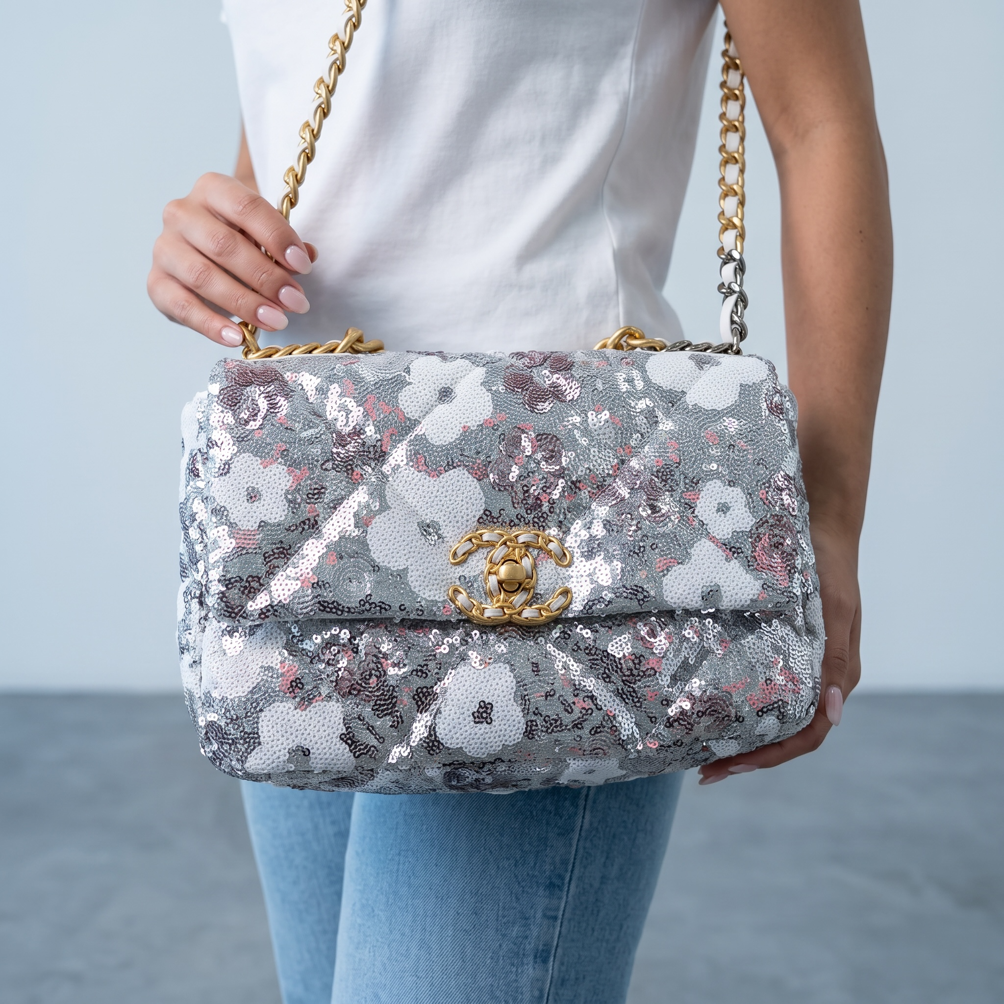 Chanel Flap Bag – Sequin Floral Quilted ✨👜