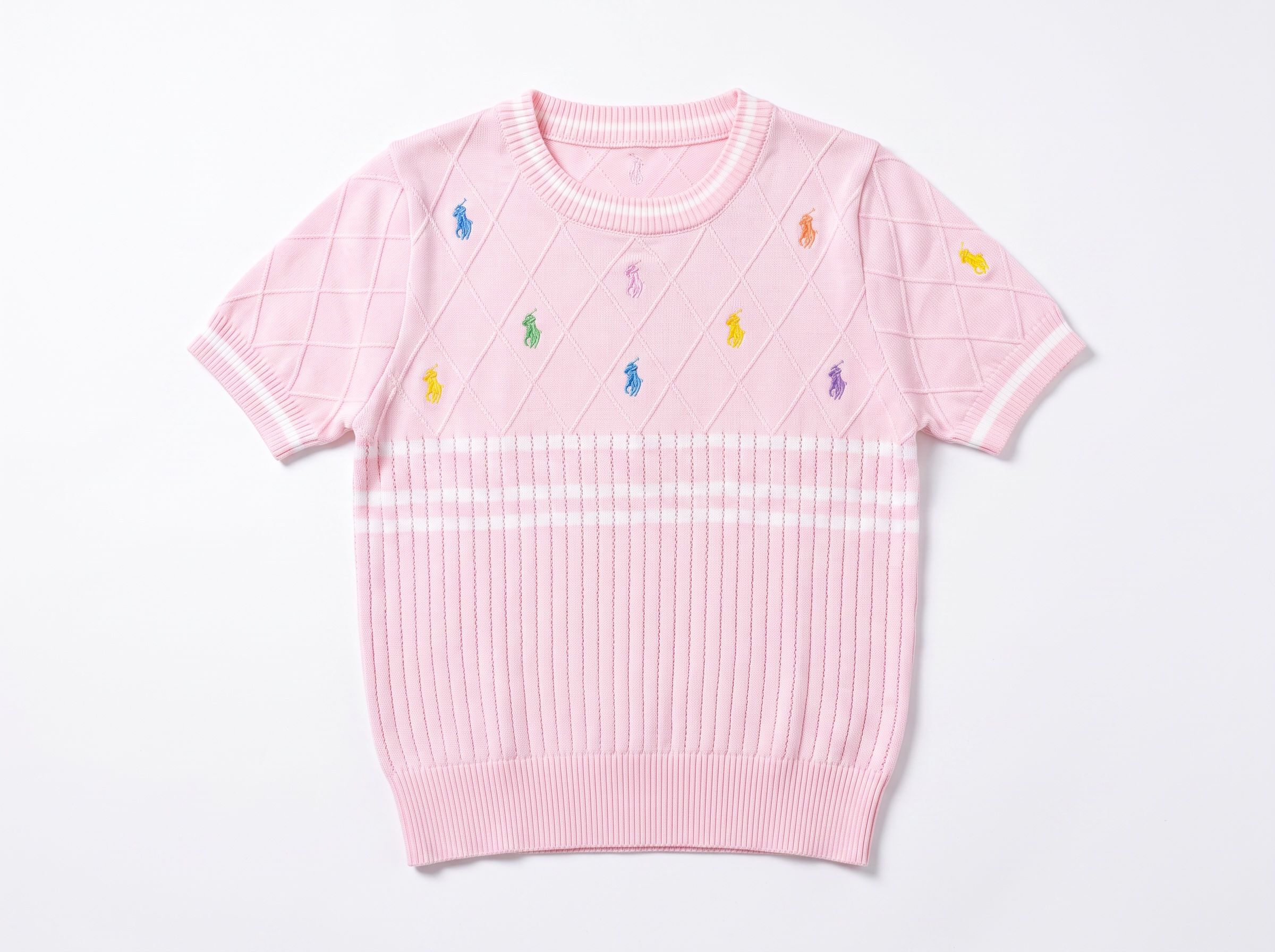 🩷 Polo Ralph Lauren Multicolor Pony Knit Top | Pink | One Size