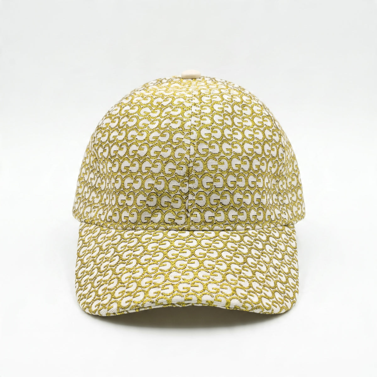gold monogram patterned Gucci-style baseball cap