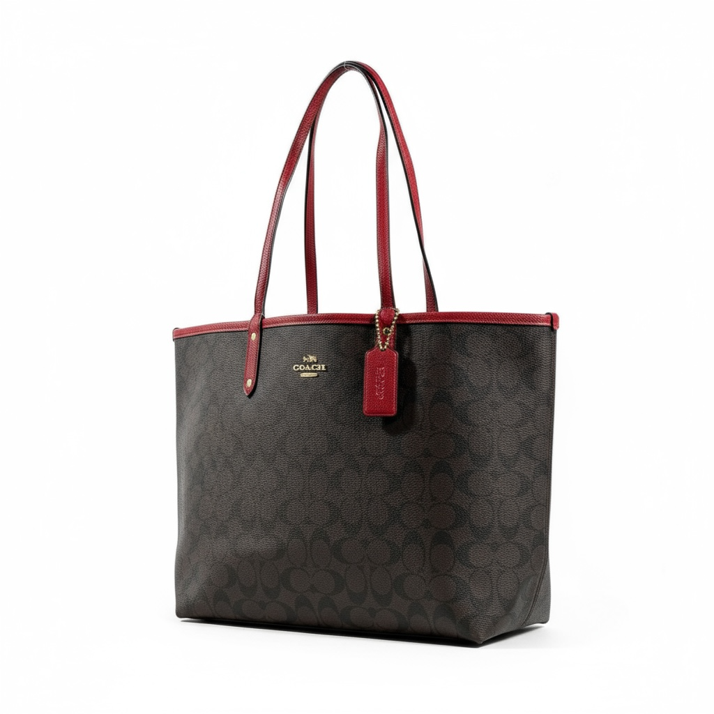 🛍 ✨ Coach Reversible Tote Bag – Signature & Red Edition 👜