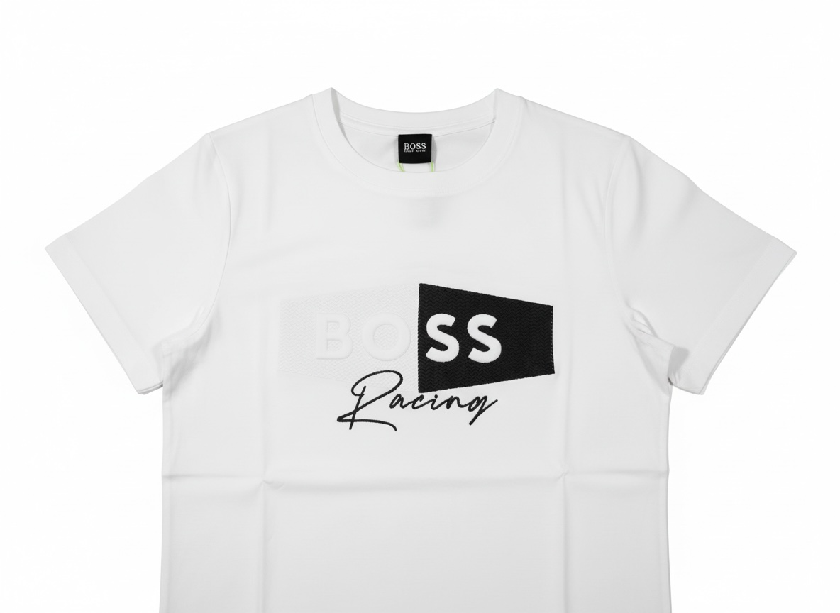 BOSS Racing White Logo T-Shirt 🤍🏁 Modern Sport Luxe