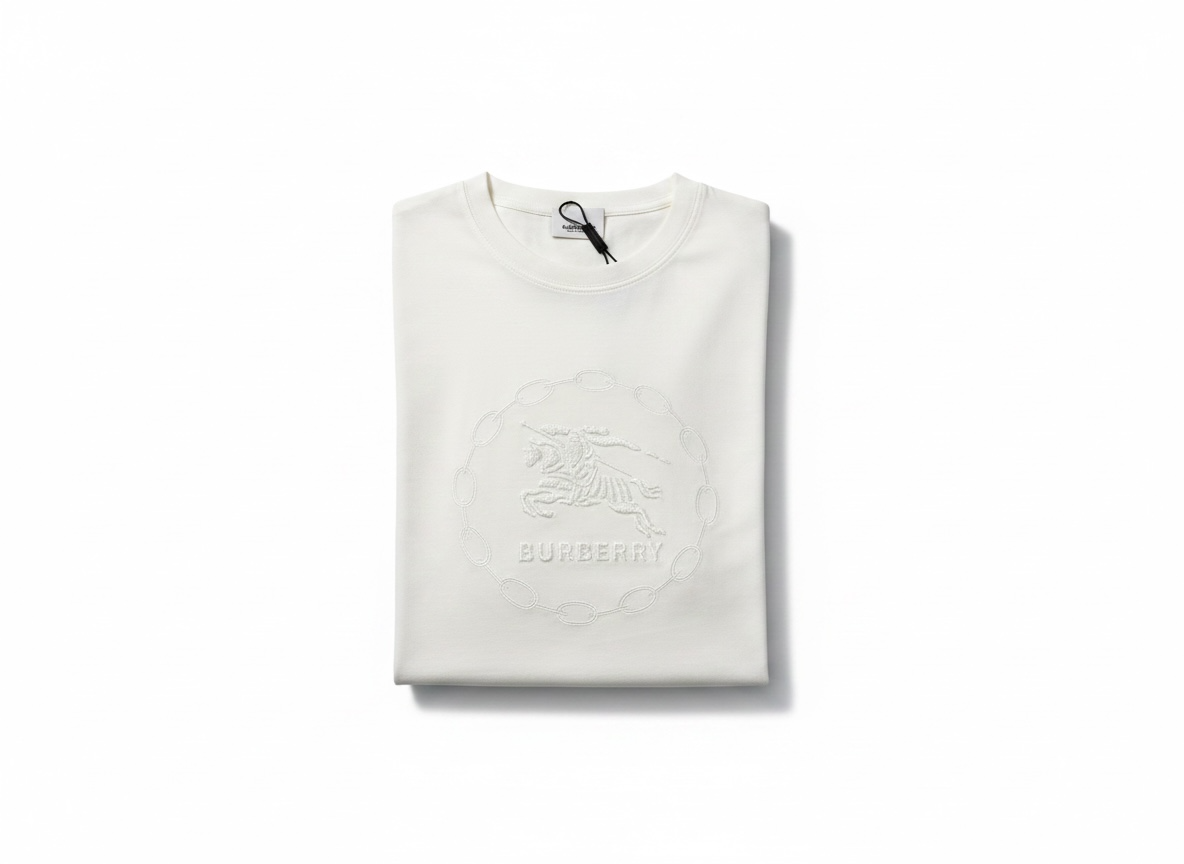 Burberry Beige Embossed Logo T-Shirt 🤎✨ Quiet Luxury Edition