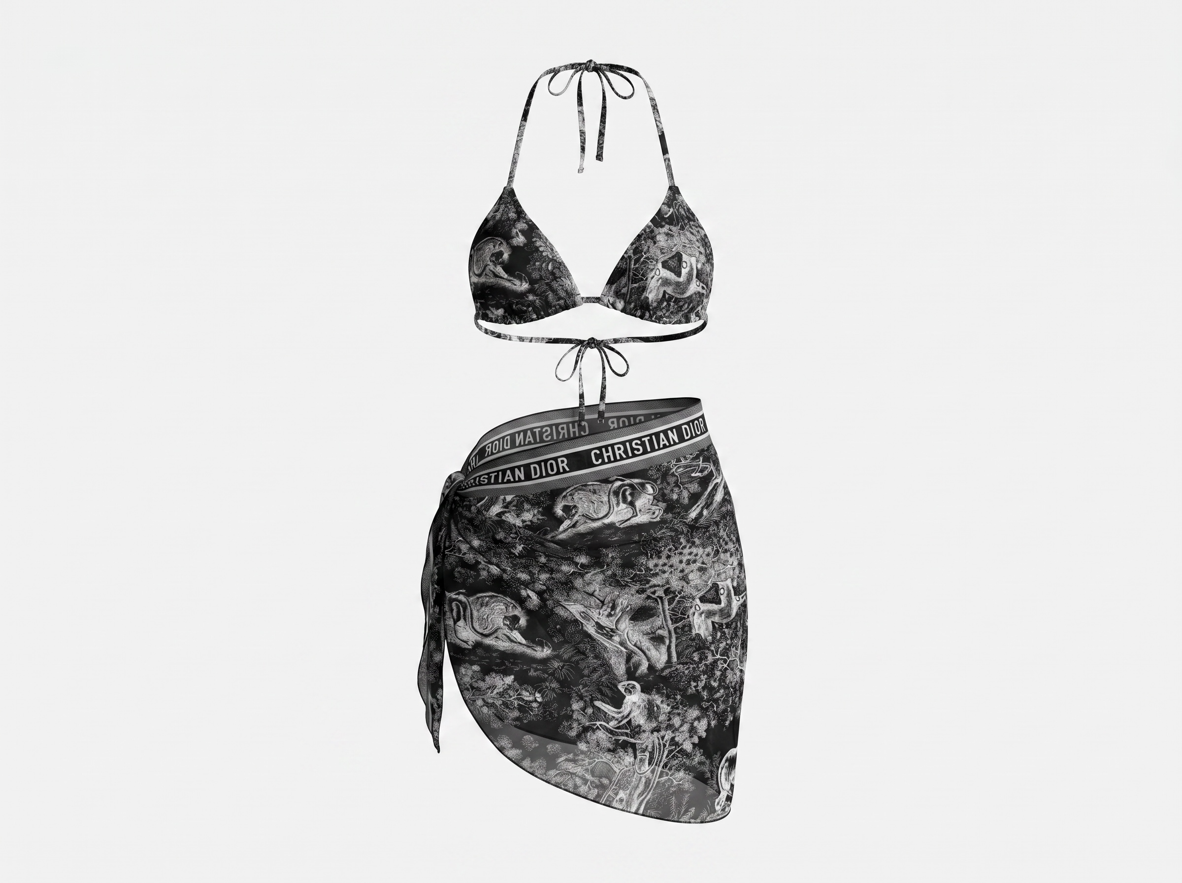 Dior Toile de Jouy Sauvage Bikini Set with Pareo
