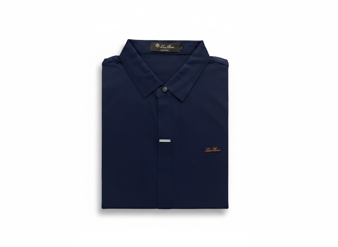 Loro Piana Navy Minimal Polo Shirt ๐ตโจ Modern Luxury Fit