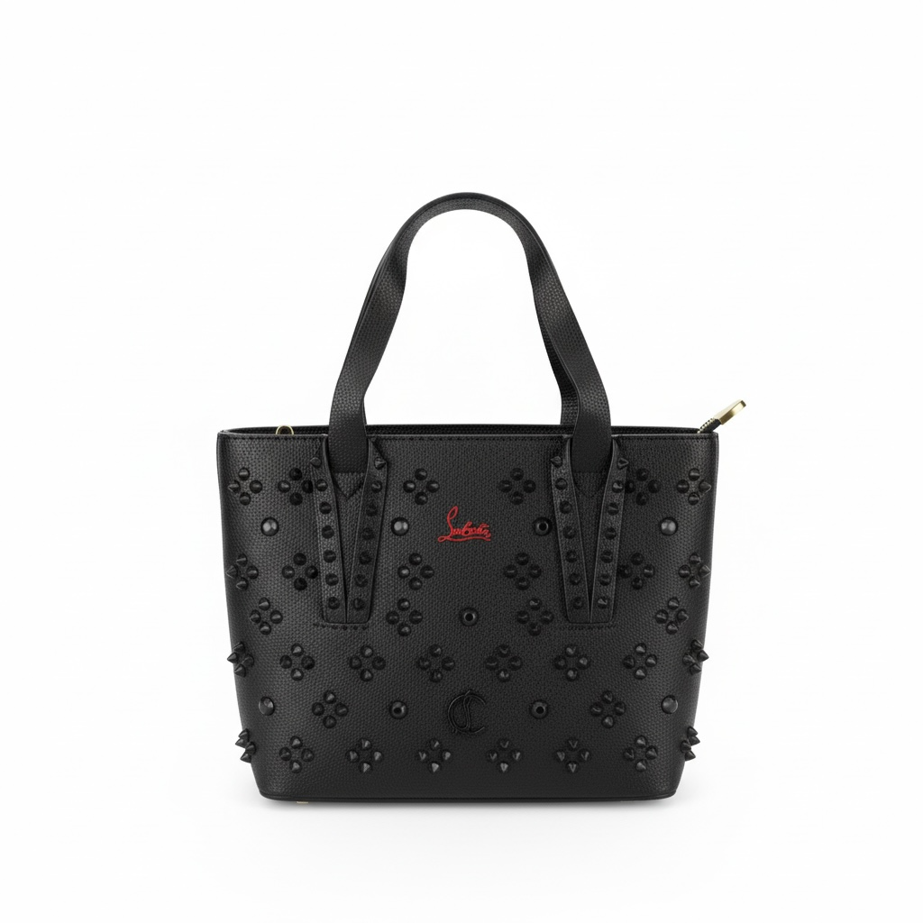 Christian Louboutin Studded Black Leather Tote Bag 🖤✨