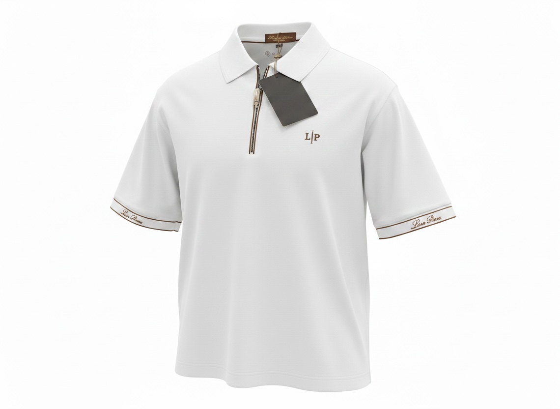 Loro Piana White Half-Zip Polo Shirt ๐คโจ Premium Luxury Fit