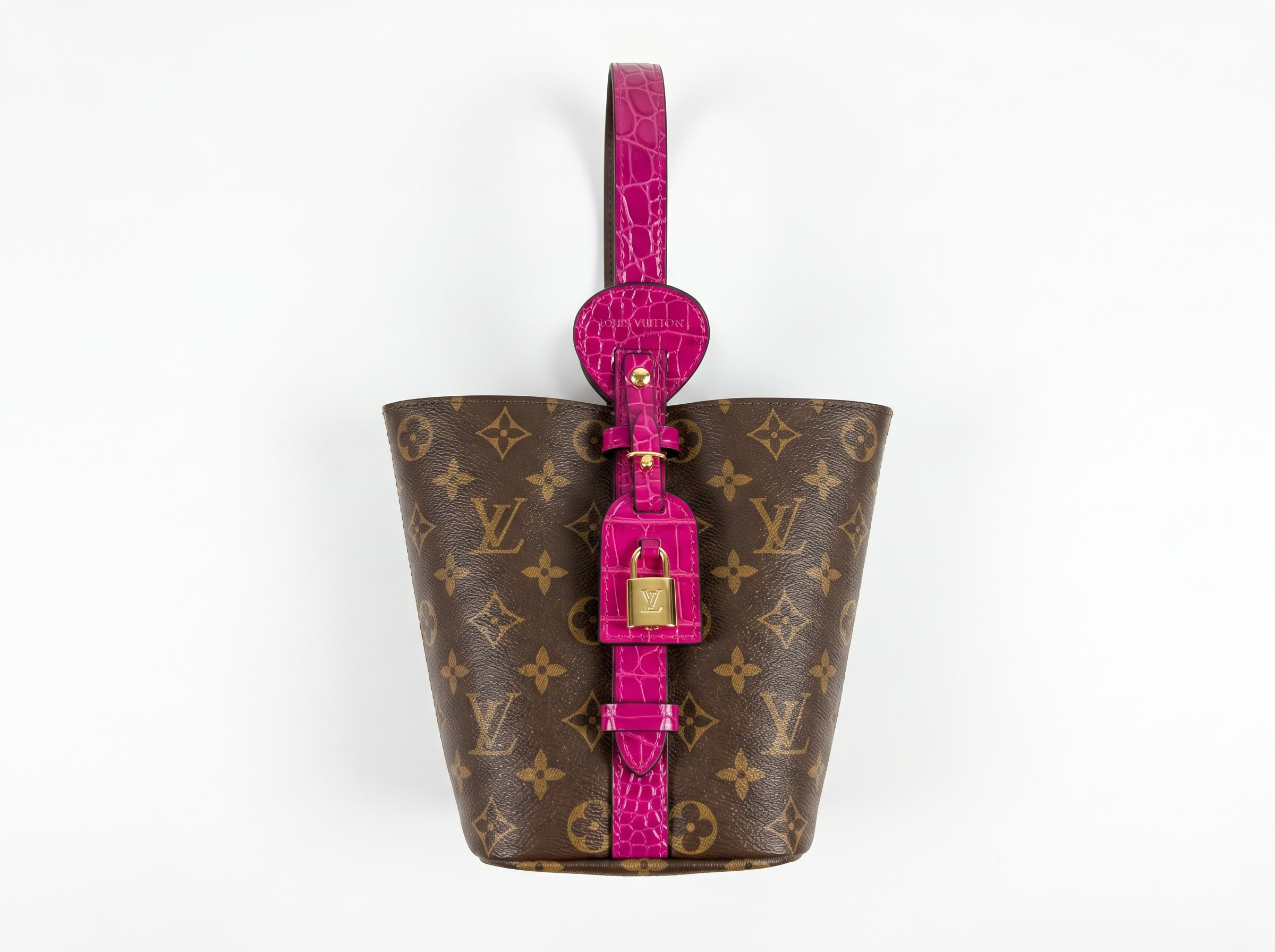 💖 Louis Vuitton Monogram NeoNoe Bucket Bag – Fuchsia Croc Accent Edition ✨
