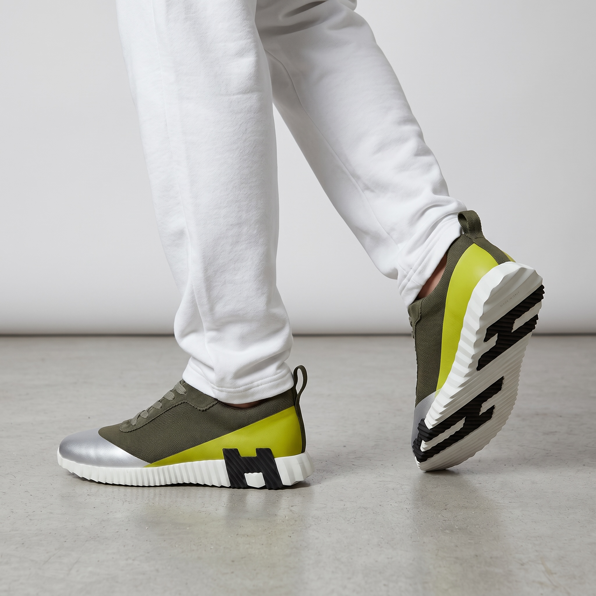 💚🩶 Hermès Futuristic Colorblock Sneakers 👟⚡