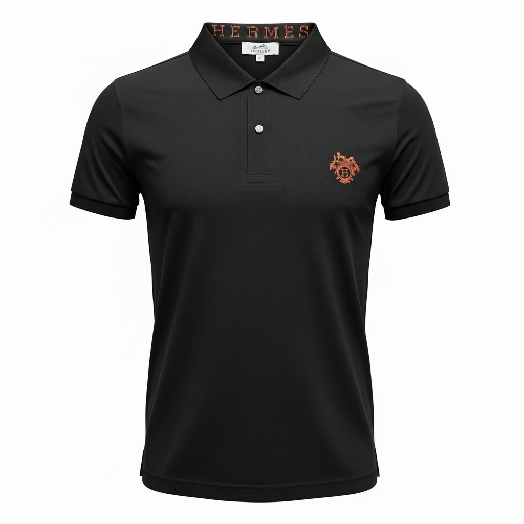Hermès Black Polo Shirt 🖤✨ Signature Luxury Edition