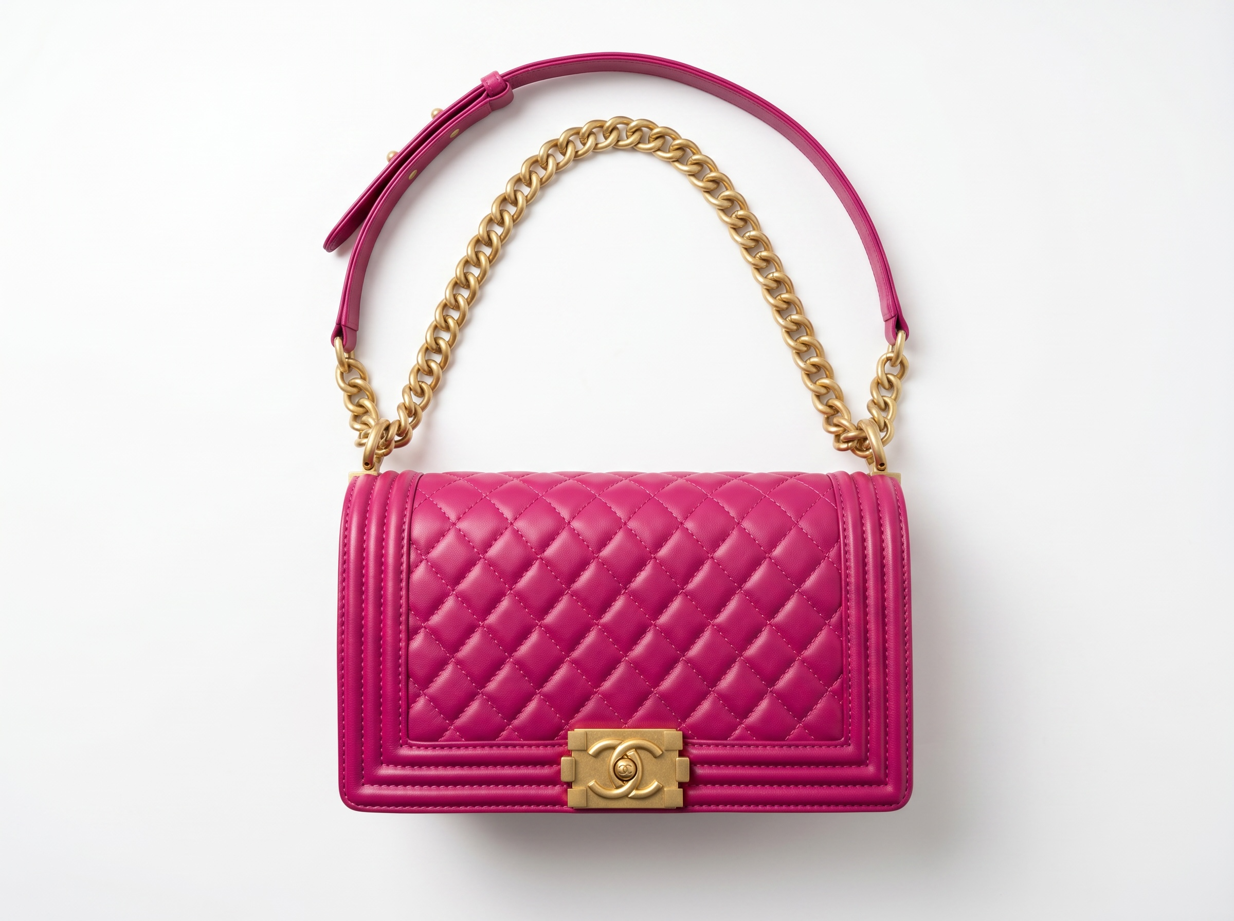 💖 Chanel Boy Quilted Flap Shoulder Bag – Hot Pink Edition