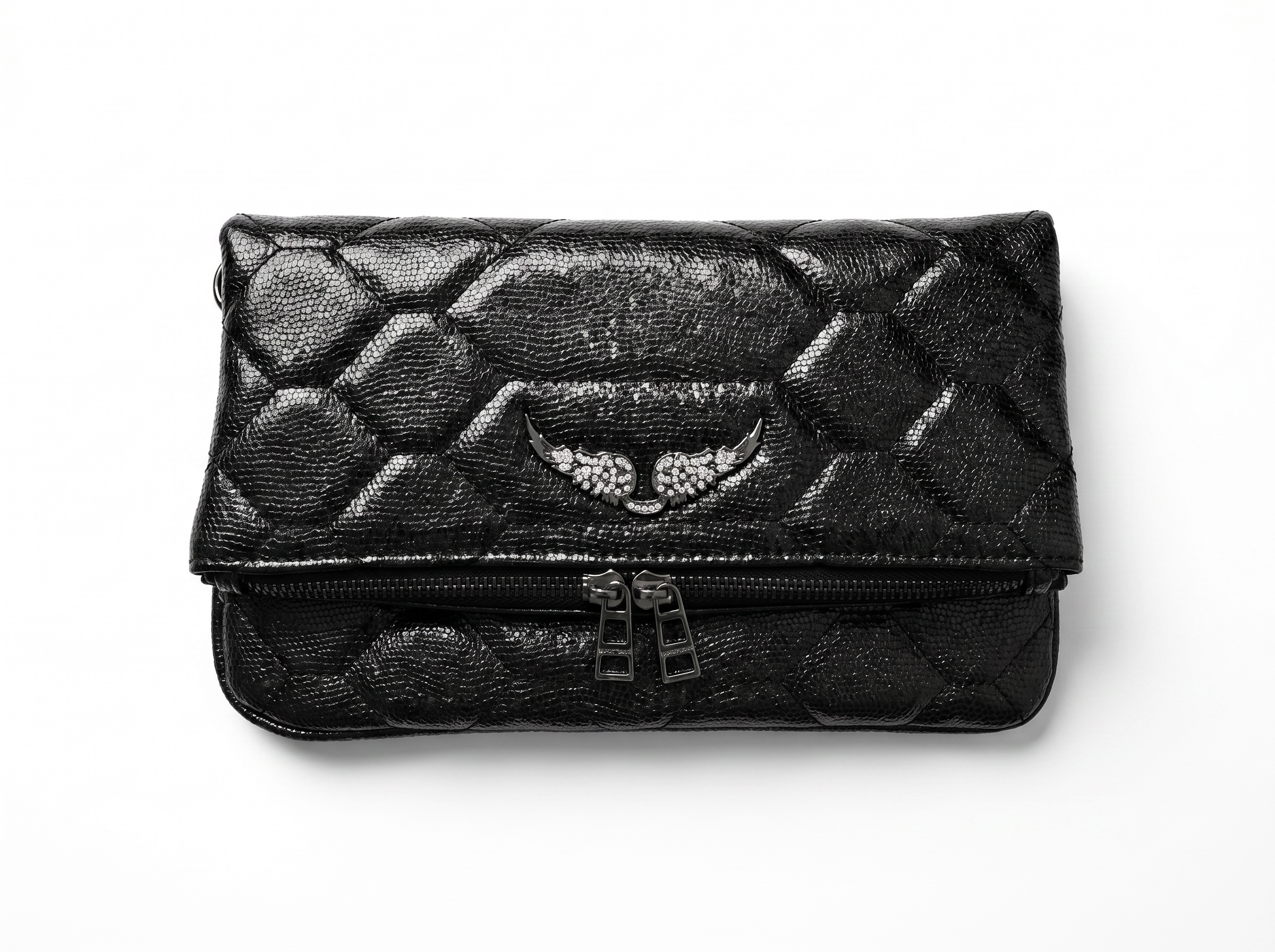 🖤 Zadig & Voltaire Rocky Quilted Foldover Clutch Bag ✨