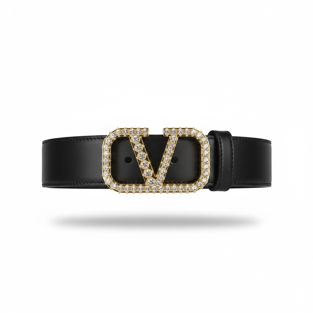 Valentino Reversible V Logo Belt Set (2 Buckles) ✨🖤