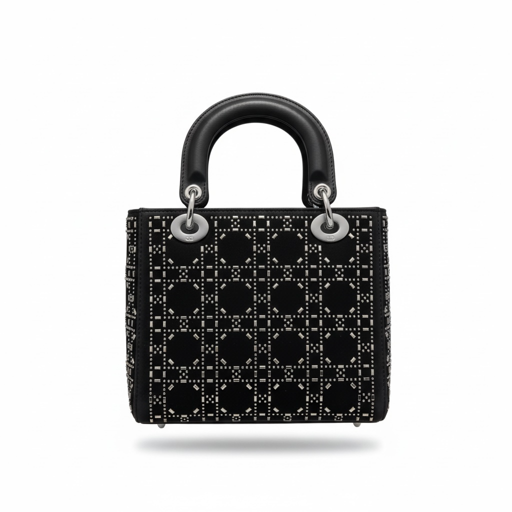🖤 Christian Dior Lady Dior Black Studded Handbag ✨