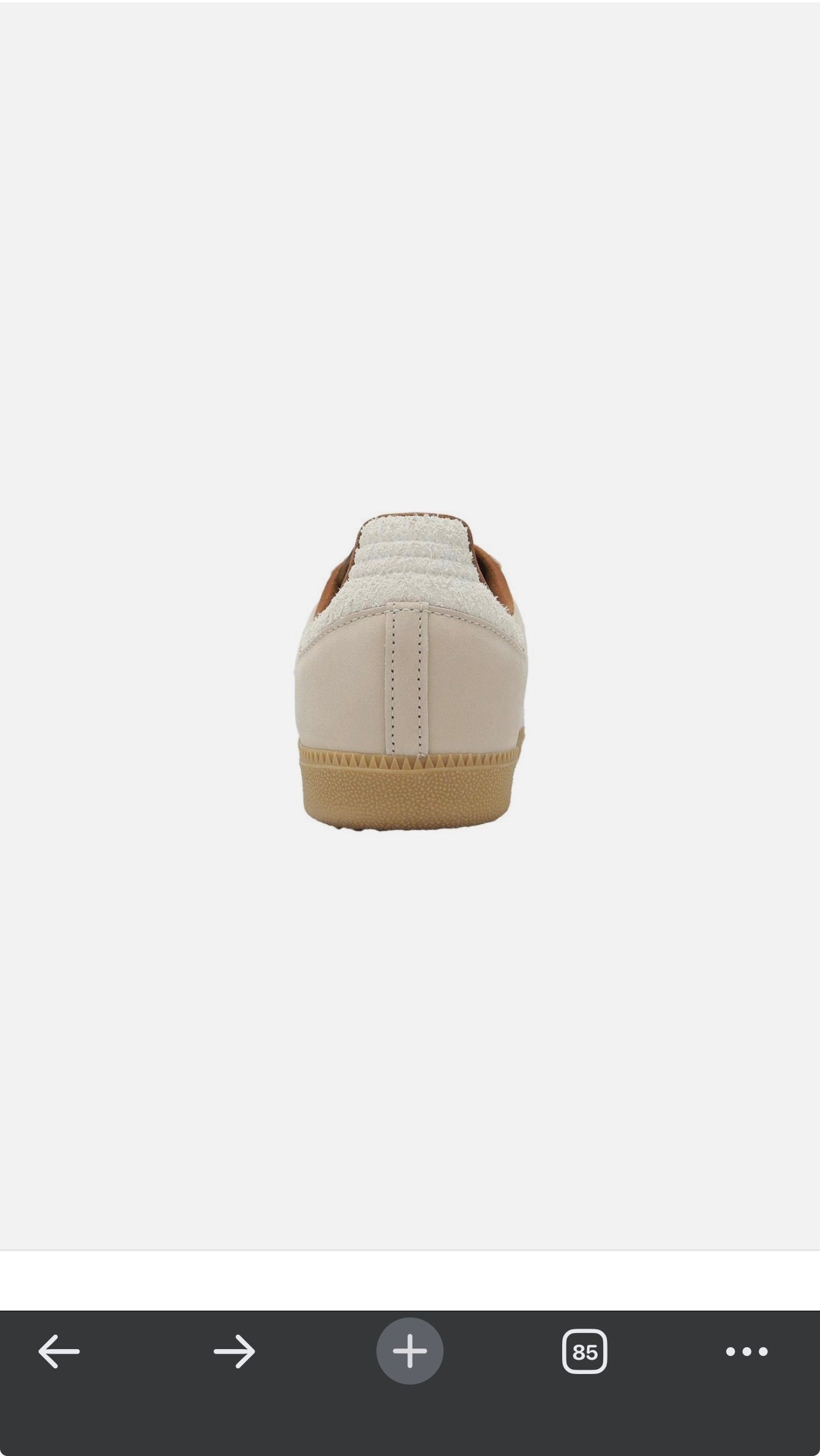 Adidas Samba low-top sneaker in chalk beige with off-white stripes and gum sole