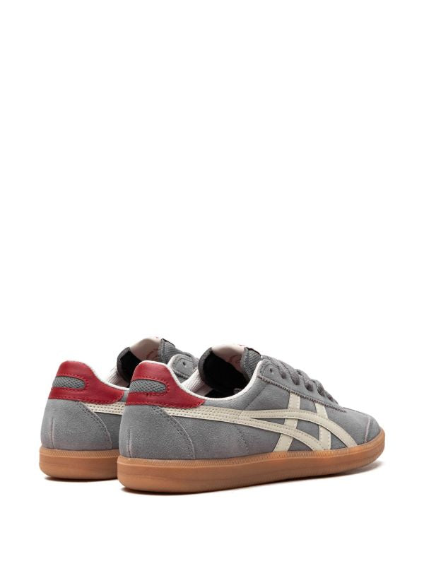 Onitsuka Tiger grey suede low-top trainer with cream stripes and gum sole