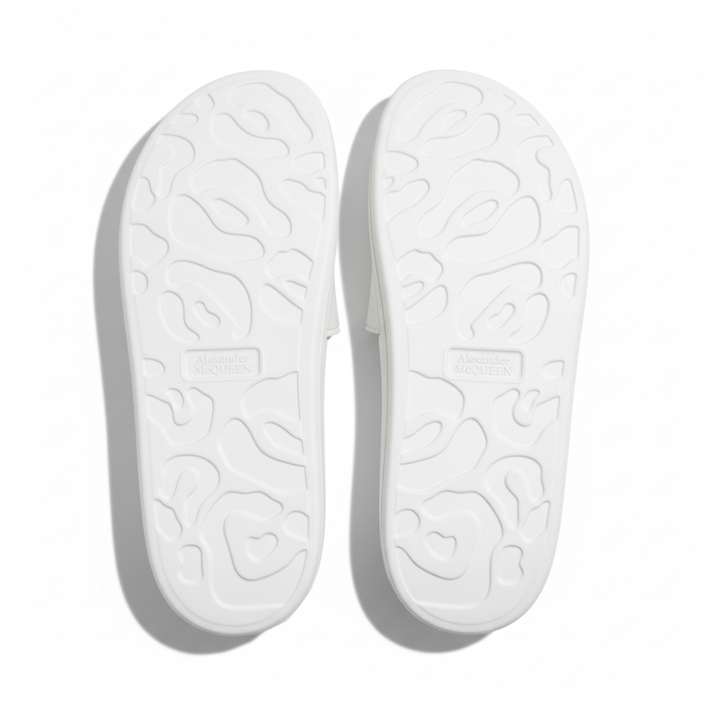 Alexander McQueen White Logo Slides 🤍✨ | Clean Luxury Summer Essential 👑🔥