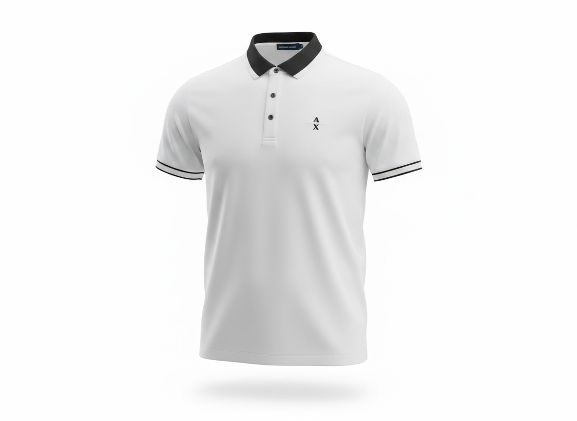 Armani Exchange White Polo Shirt ๐ค๐ค Clean Contrast Essential