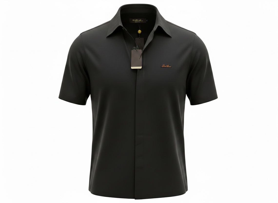 Loro Piana Black Minimal Polo Shirt ๐คโจ Modern Luxury Fit