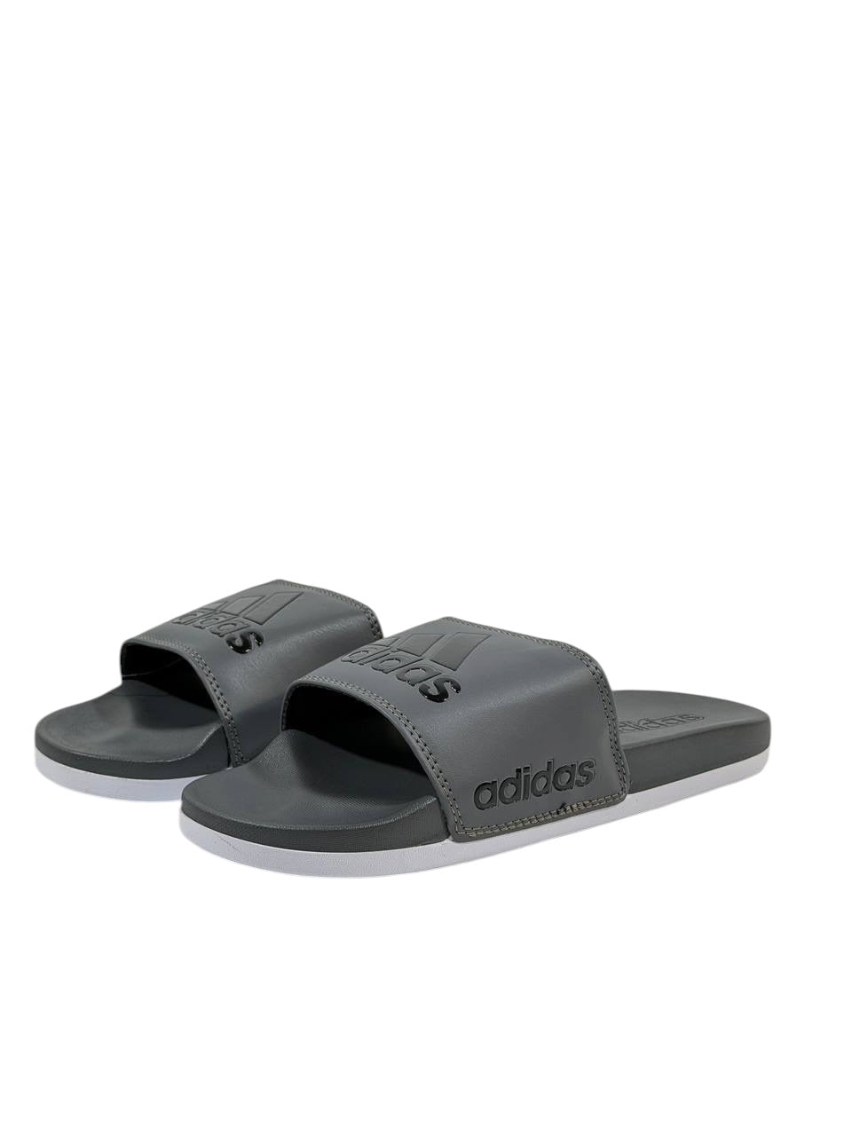 ADIDAS Slides – Grey Logo Edition 🩶⚫