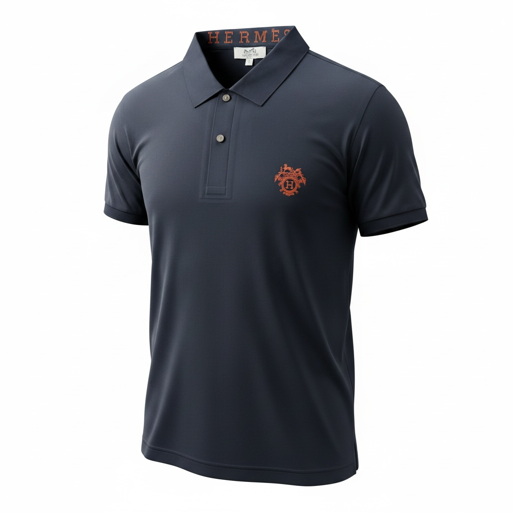 Hermès Navy Polo Shirt 🔵✨ Luxury Signature Edition