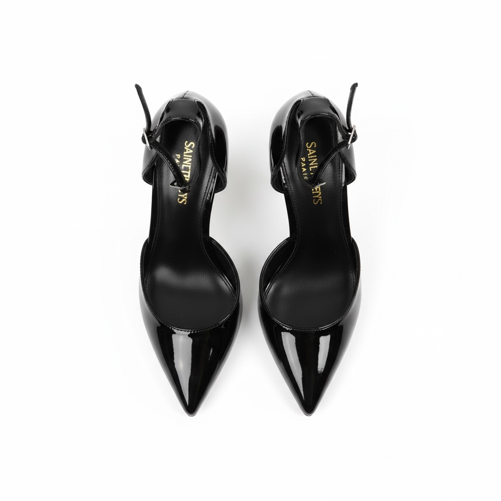 Saint Laurent Opyum Black Patent Pumps with Black YSL Heel 🖤