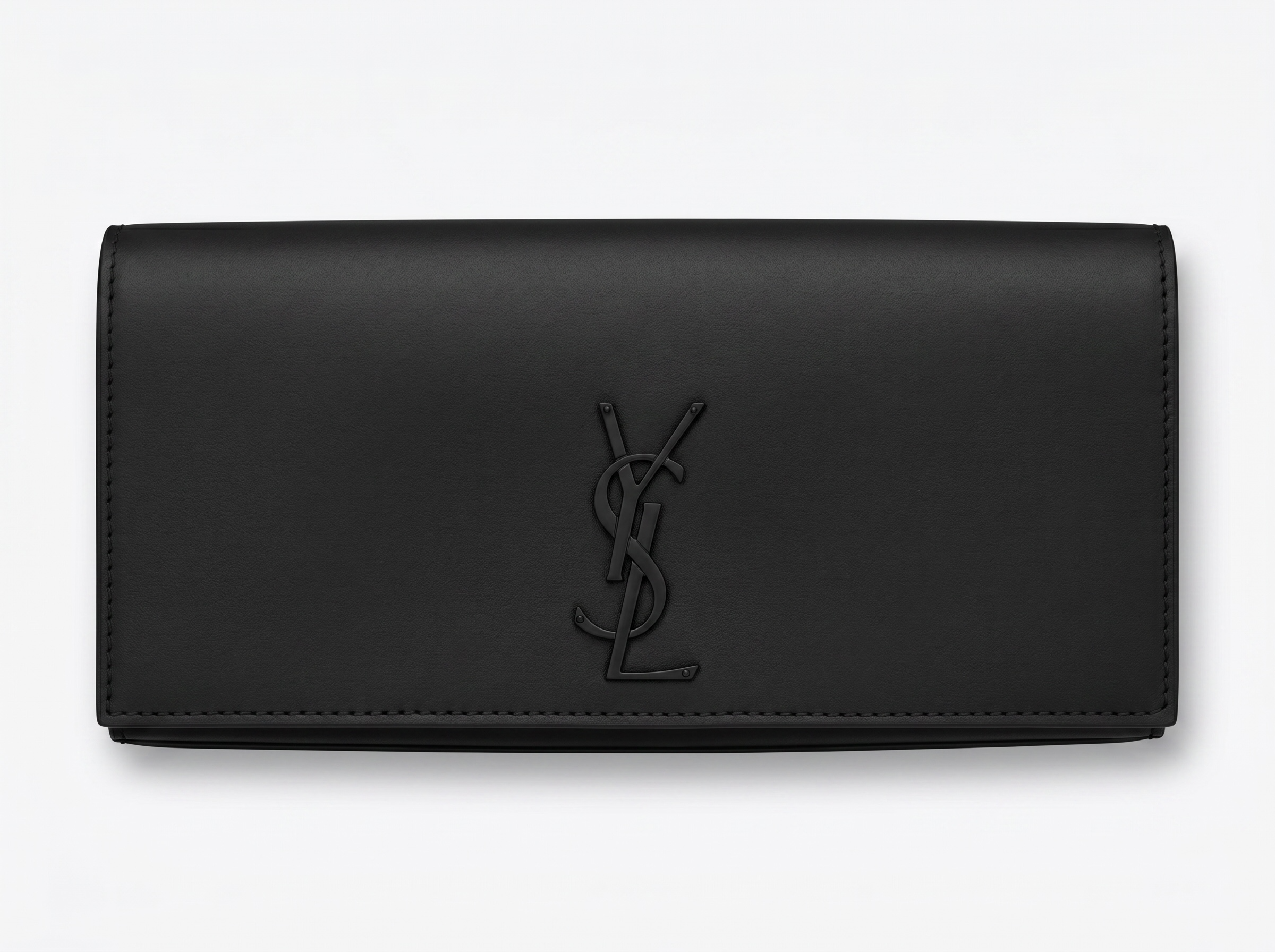 Saint Laurent Matte Black YSL Leather Clutch 🖤✨👛🔥