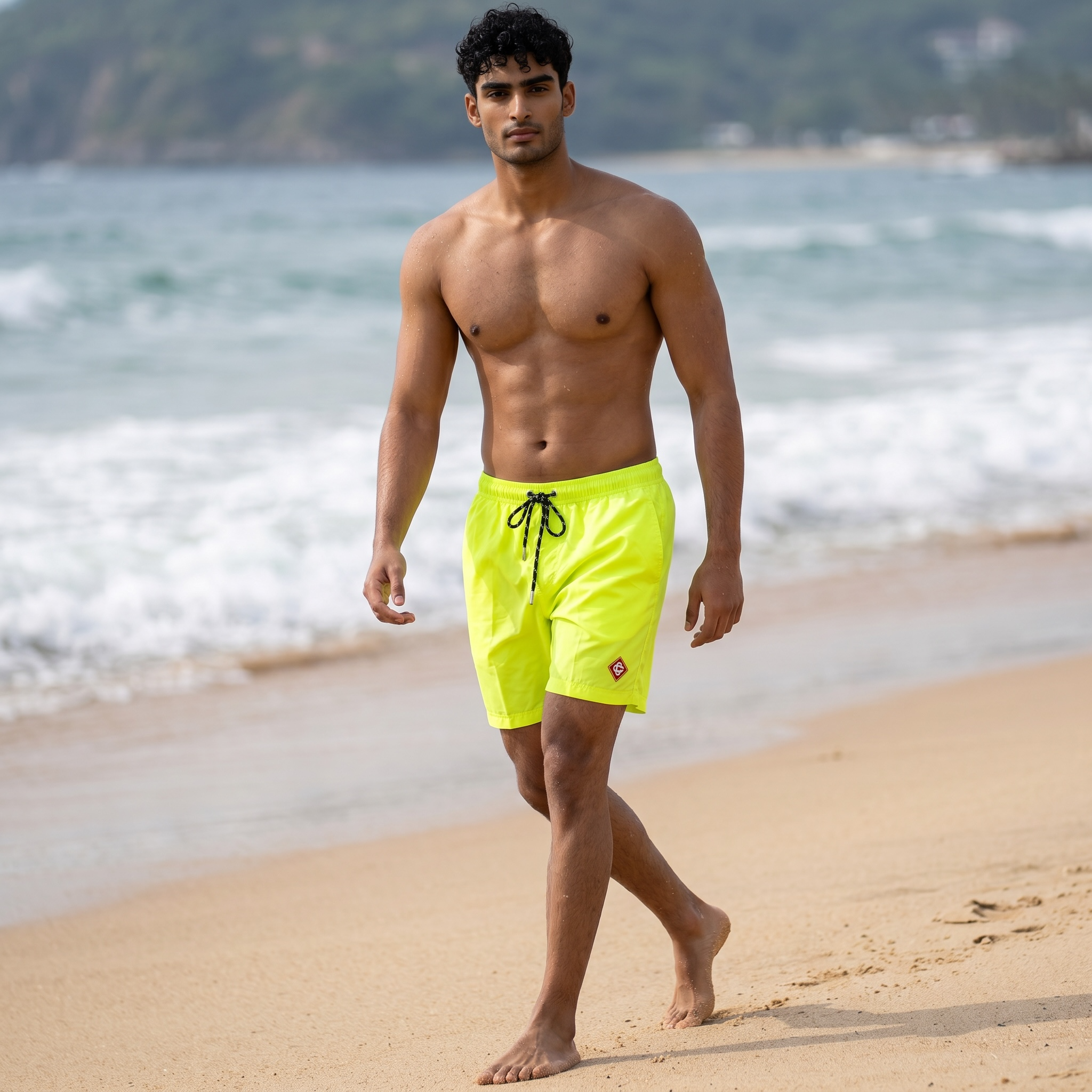 ⚡🌴 Casablanca Neon Yellow Luxury Swim Shorts – Ultimate Summer Statement ☀️🌊