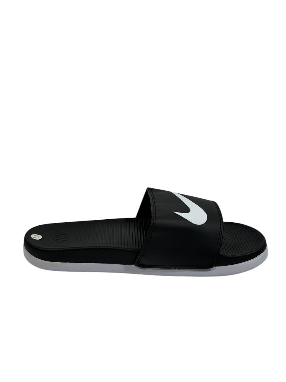 NIKE Slides – Black & White Swoosh Edition 🖤🤍